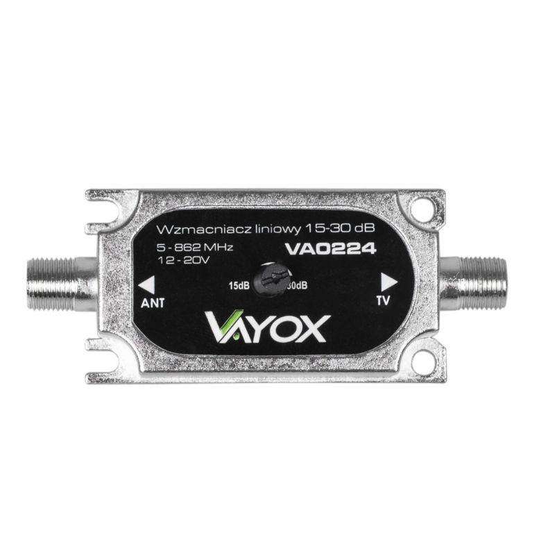 Wzmacniacz sygnału Vayox VA0224 DVB-T z regulacją 15-30db 1szt.