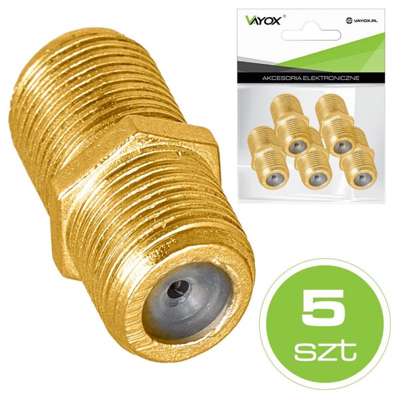 Złącze gniazdo "F" - gniazdo "F" VA0220 Vayox Gold (beczka) 1szt.