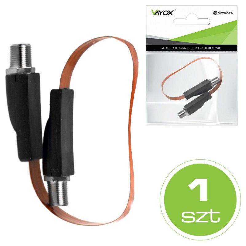 Złącze podokienne VAYOX VA0209 gniazdo F - gniazdo F ultra slim 1szt.