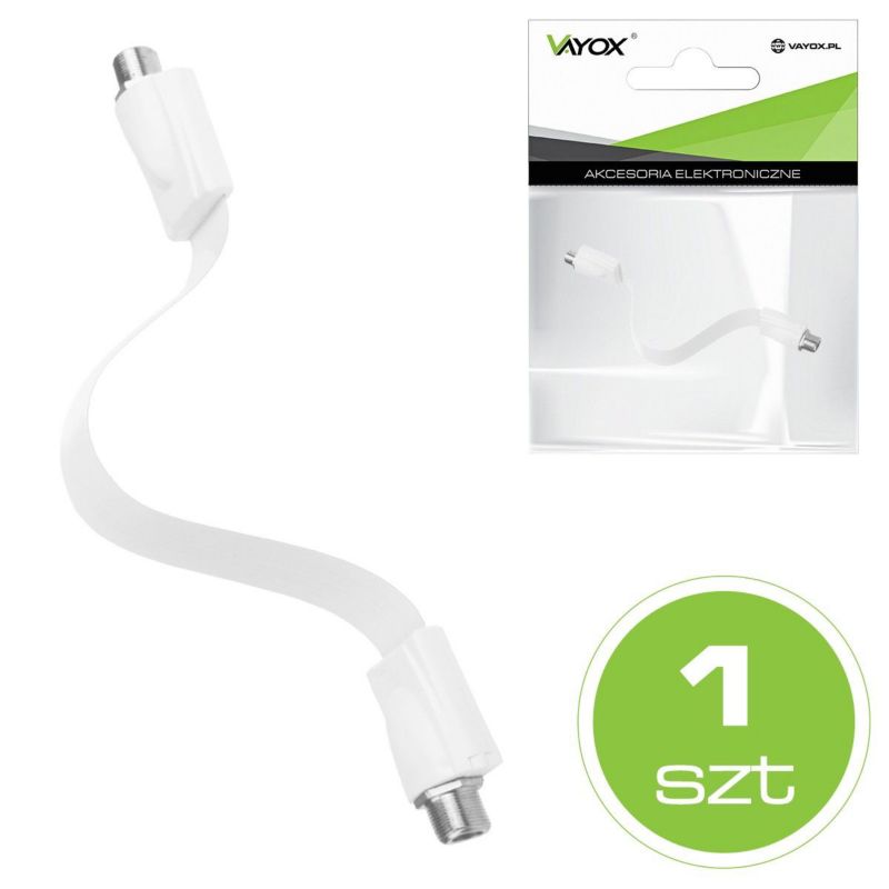 Złącze podokienne VAYOX VA0383 gniazdo F - gniazdo F ultra slim kolor biały 1szt.