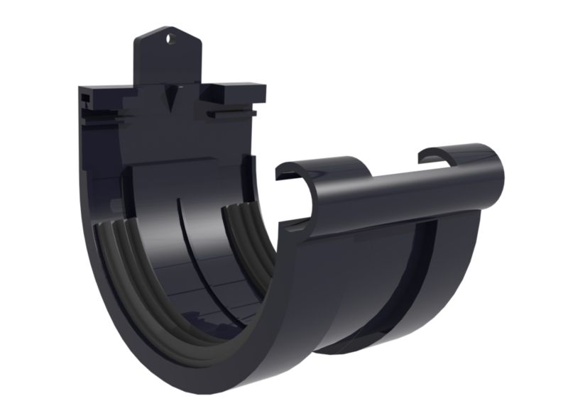 Złączka rynnowa G125 Scala Plastics grafit 1 szt.