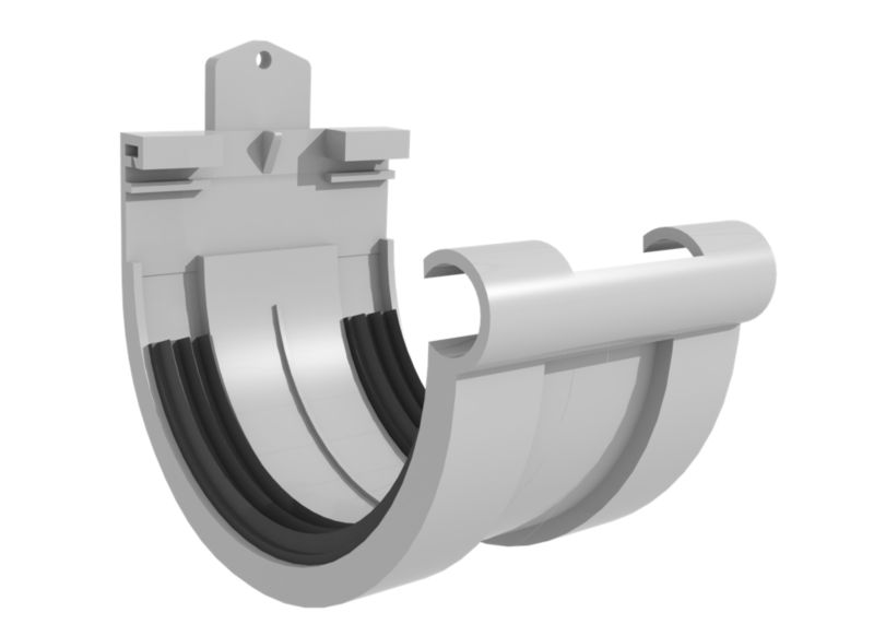 Złączka rynnowa G125 Scala Plastics jasnoszara 1 szt
