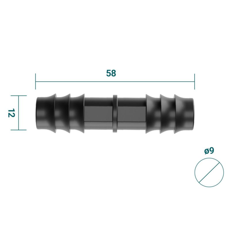 Złączka, Sillar, prosta, na wtyk, łącznik wciskany, 16mm, do systemu linii kroplującej, nawadniania, węży, 50 szt.