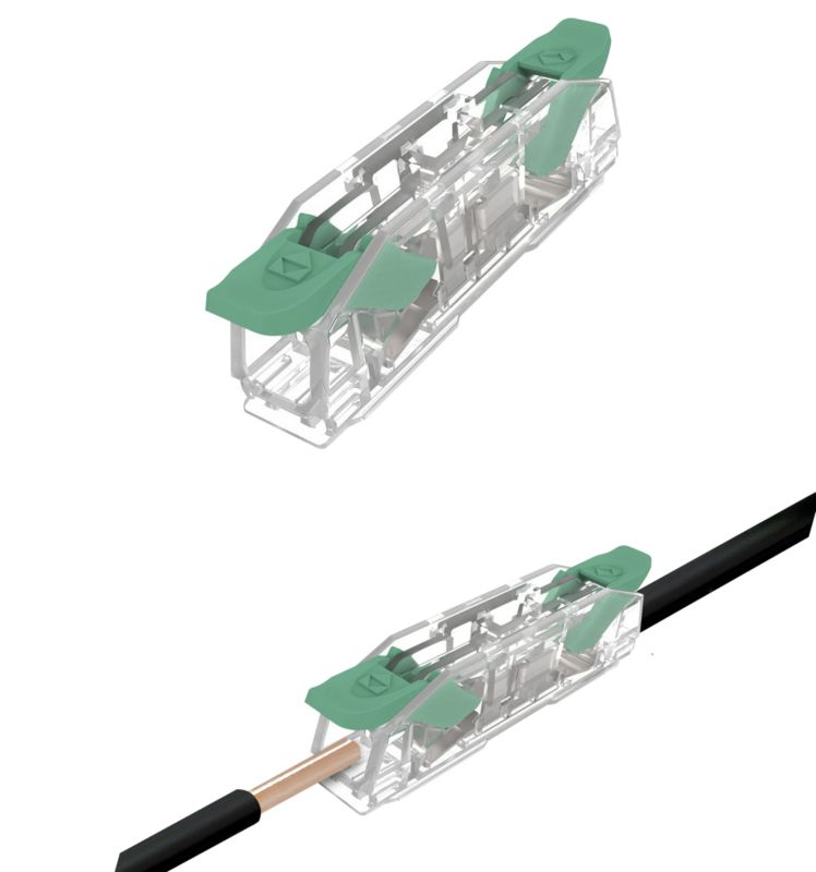 Złączka uniwersalna EDO przelotowa instalacyjna z dźwignią do wszystkich rodzajów przewodów maks. 4mm² 2-przew. EDO2411  100 szt.