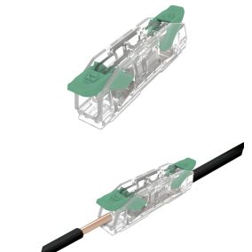 Złączka uniwersalna EDO przelotowa instalacyjna z dźwignią do wszystkich rodzajów przewodów maks. 4mm² 2-przew. EDO2411  50 szt.