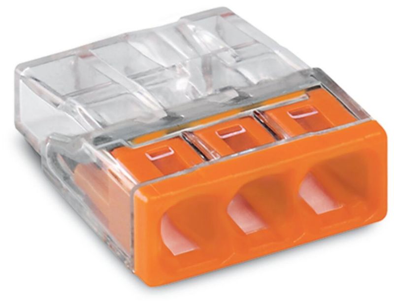 Złączka uniwersalna Wago szybkozłączka Compact 3x0,5-2,5 mm2 transparentna 2273-203  50 szt.