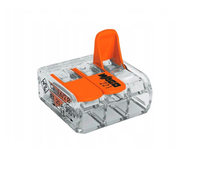 Złączka uniwersalna Wago szybkozłączka z dźwigniami zwalniającymi 3x0,2-4mm² 221-413 50 szt.
