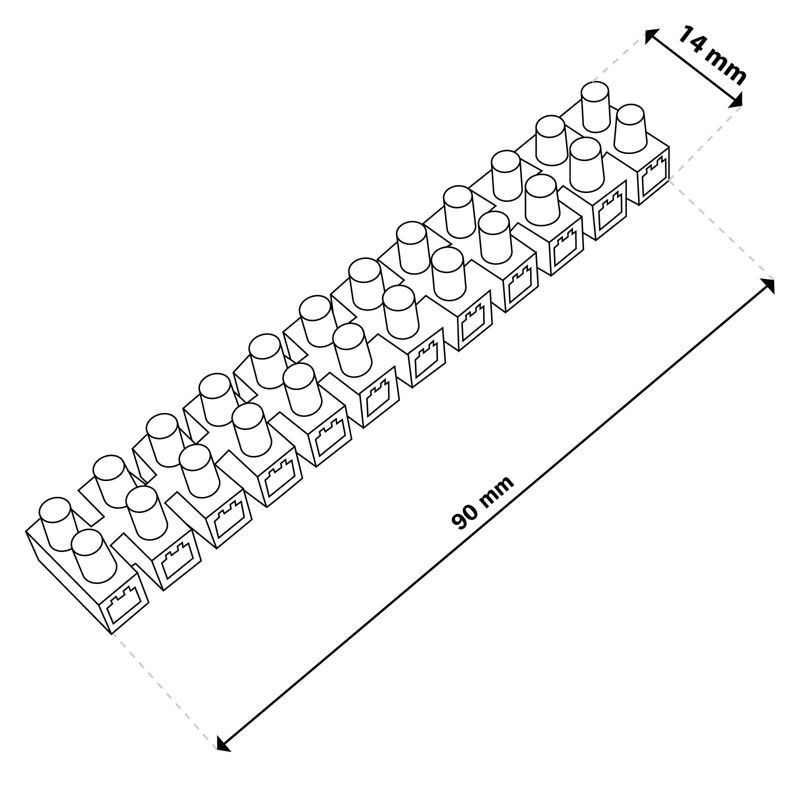 Złączka Zaciskowa Lumiled Kostka Elektryczna 12-TOROWA 2,5mm Instalacyjna 1 szt.