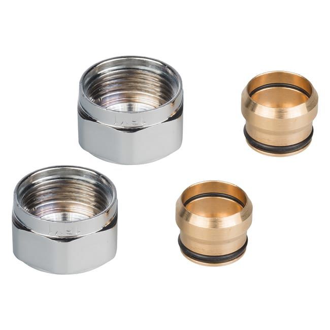 Złączka zaciskowa miedź CU grzejnikowa 15 mm x M22 chrom LUXRAD 2 szt