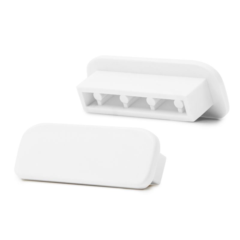 Zaślepka do poręczy PVC 40x8 mm QUEST, końcówka do poręczy schodowej PREMIUM, biały, 2 szt.