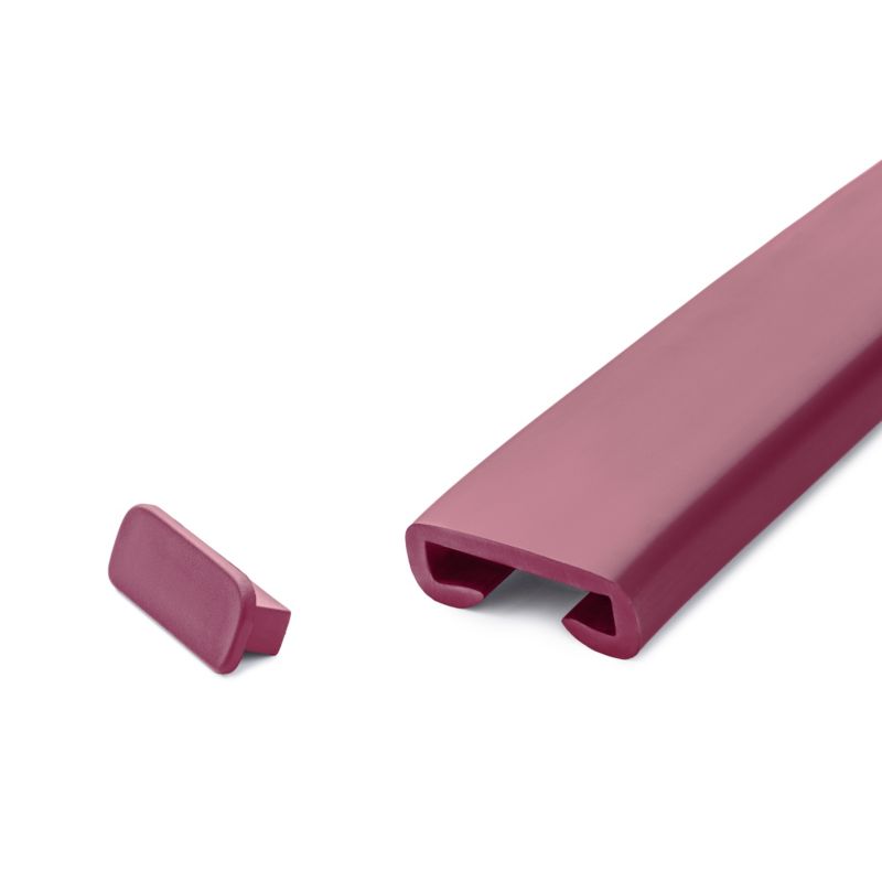 Zaślepka do poręczy PVC 40x8 mm QUEST, końcówka do poręczy schodowej PREMIUM, bordowy, 2 szt.