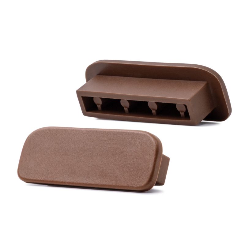 Zaślepka do poręczy PVC 40x8 mm QUEST, końcówka do poręczy schodowej PREMIUM, brąz, 2 szt.