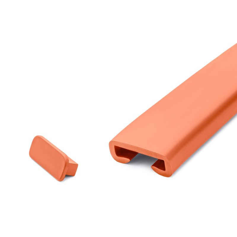 Zaślepka do poręczy PVC 40x8 mm QUEST, końcówka do poręczy schodowej PREMIUM, ceglany, 2 szt.