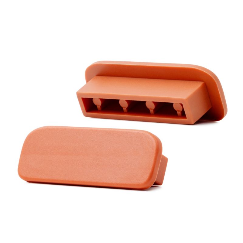 Zaślepka do poręczy PVC 40x8 mm QUEST, końcówka do poręczy schodowej PREMIUM, ceglany, 2 szt.