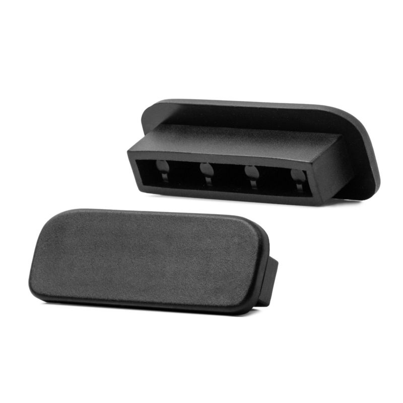 Zaślepka do poręczy PVC 40x8 mm QUEST, końcówka do poręczy schodowej PREMIUM, czarny, 2 szt.
