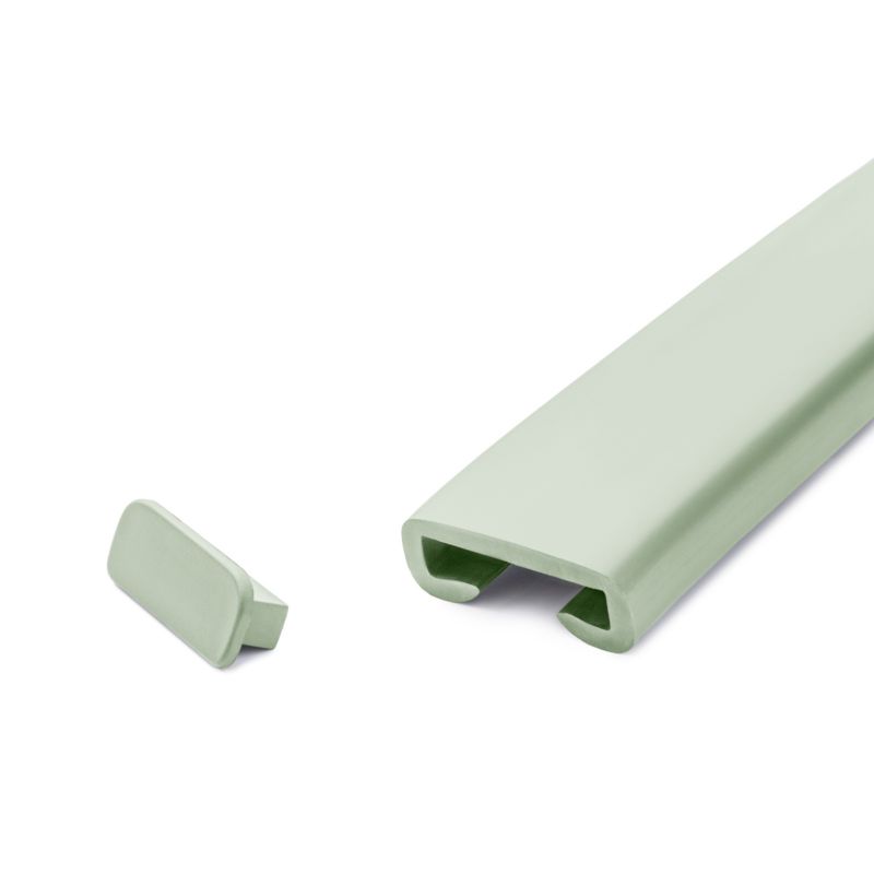 Zaślepka do poręczy PVC 40x8 mm QUEST, końcówka do poręczy schodowej PREMIUM, jasnozielony, 2 szt.