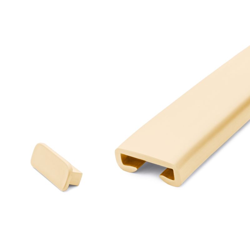 Zaślepka do poręczy PVC 40x8 mm QUEST, końcówka do poręczy schodowej PREMIUM, krem, 2 szt.