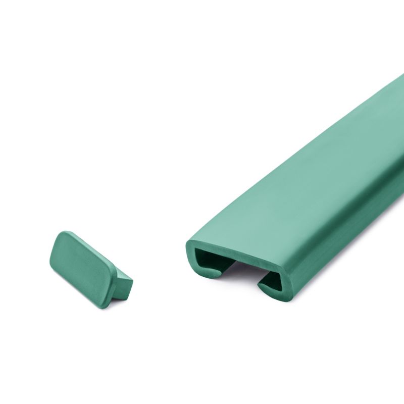 Zaślepka do poręczy PVC 40x8 mm QUEST, końcówka do poręczy schodowej PREMIUM, zielony, 2 szt.