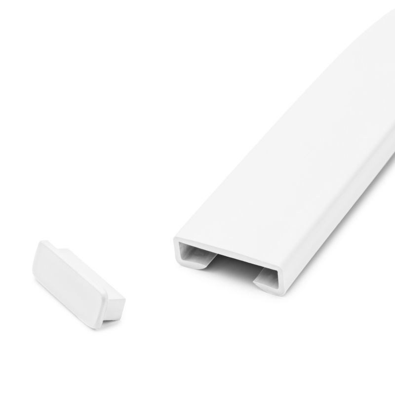 Zaślepka do poręczy PVC 40x8 mm QUEST, końcówka do poręczy schodowej STANDARD, biała, 2 szt.