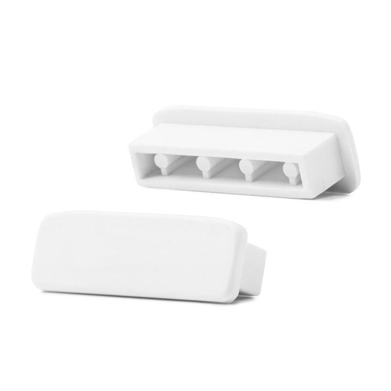 Zaślepka do poręczy PVC 40x8 mm QUEST, końcówka do poręczy schodowej STANDARD, biała, 2 szt.