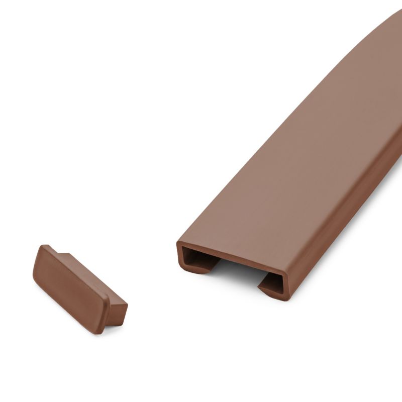 Zaślepka do poręczy PVC 40x8 mm QUEST, końcówka do poręczy schodowej STANDARD, brązowa, 2 szt.