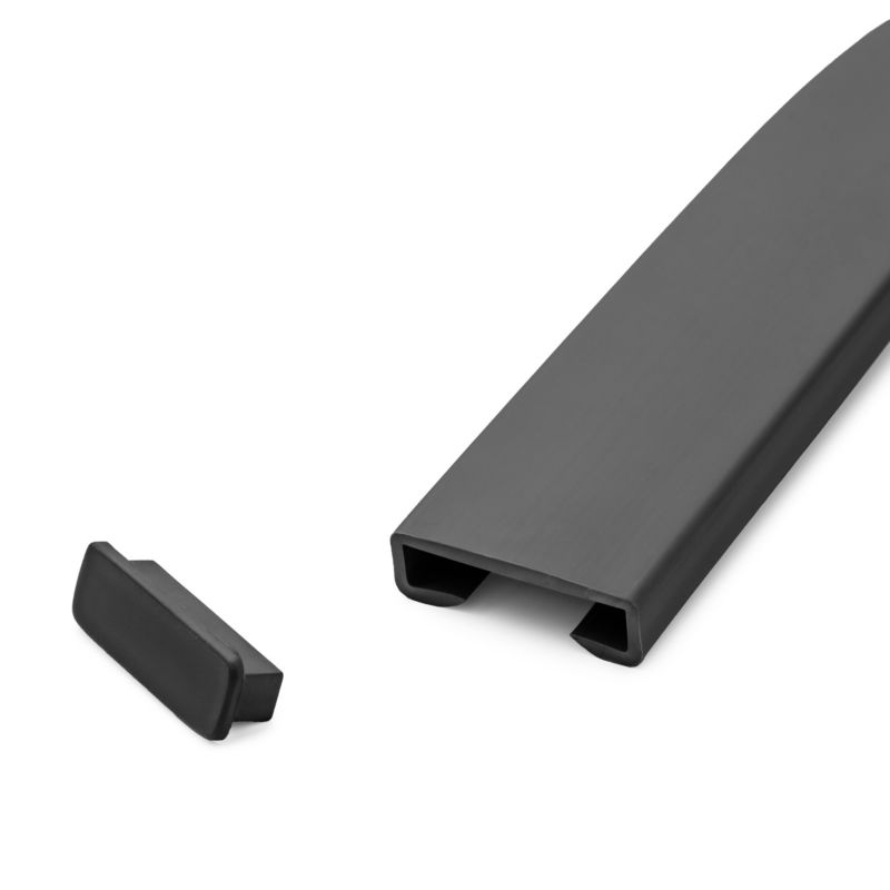 Zaślepka do poręczy PVC 40x8 mm QUEST, końcówka do poręczy schodowej STANDARD, czarna, 2 szt.