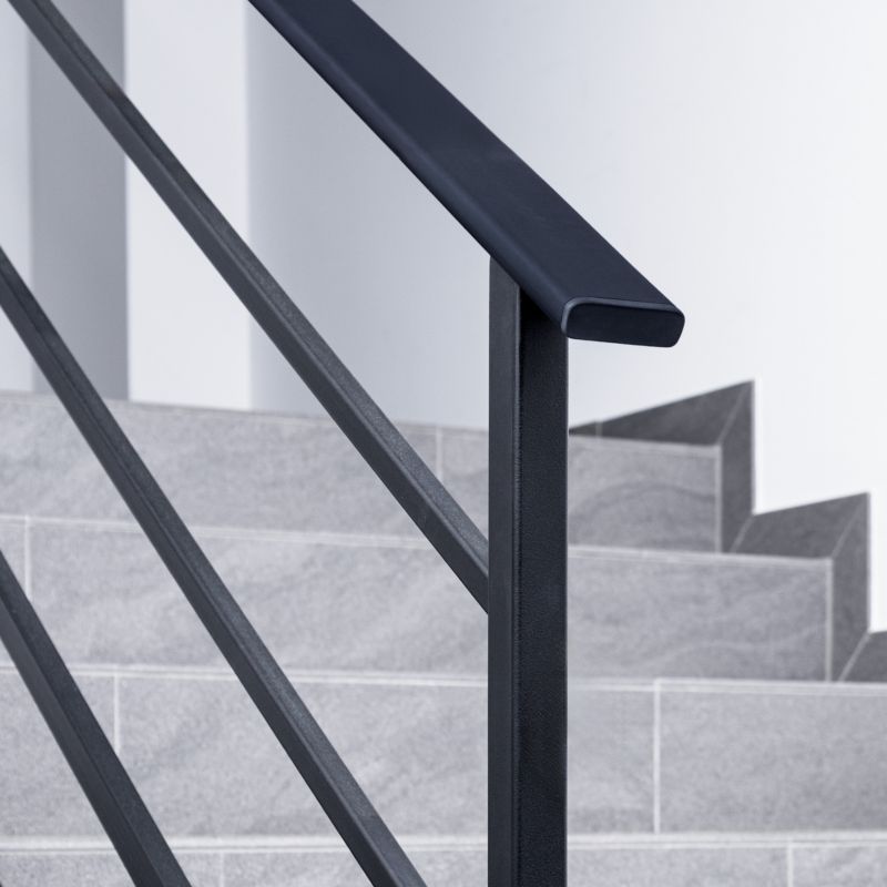 Zaślepka do poręczy PVC 40x8 mm QUEST, końcówka do poręczy schodowej STANDARD, czarna, 2 szt.