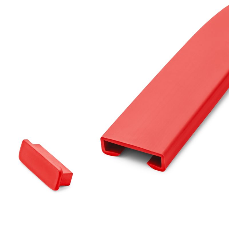 Zaślepka do poręczy PVC 40x8 mm QUEST, końcówka do poręczy schodowej STANDARD, czerwona, 2 szt.