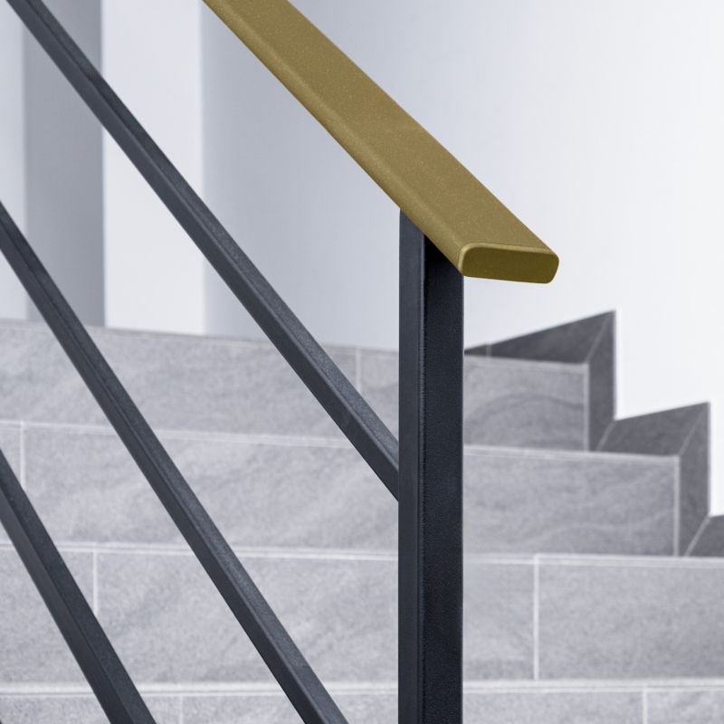 Zaślepka do poręczy PVC 40x8 mm QUEST, końcówka do poręczy schodowej STANDARD, mosiężna, 2 szt.