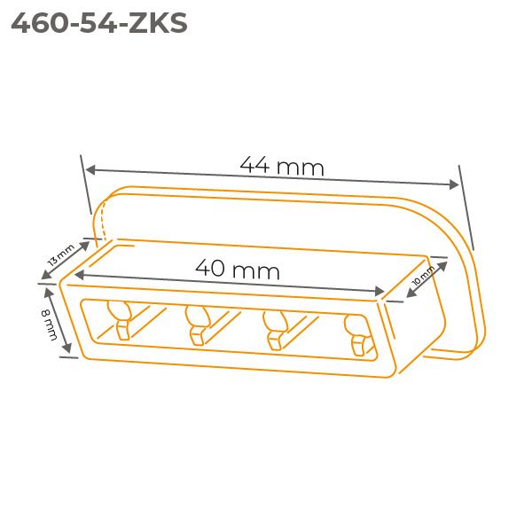 Zaślepka do poręczy PVC 40x8 mm QUEST, końcówka do poręczy schodowej STANDARD, mosiężna, 2 szt.