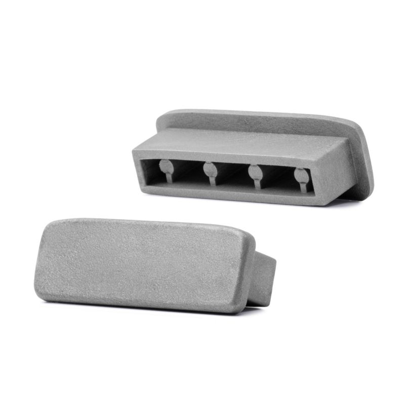 Zaślepka do poręczy PVC 40x8 mm QUEST, końcówka do poręczy schodowej STANDARD, srebrna, 2 szt.