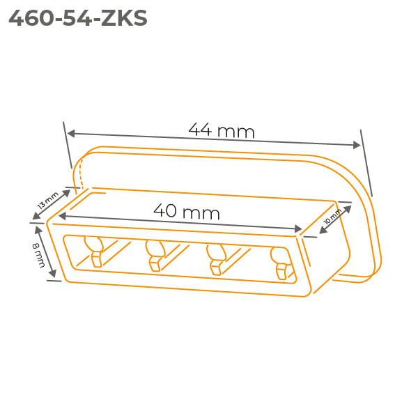 Zaślepka do poręczy PVC 40x8 mm QUEST, końcówka do poręczy schodowej STANDARD, srebrna, 2 szt.