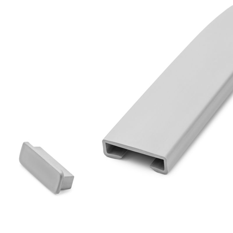 Zaślepka do poręczy PVC 40x8 mm QUEST, końcówka do poręczy schodowej STANDARD, szara, 2 szt.