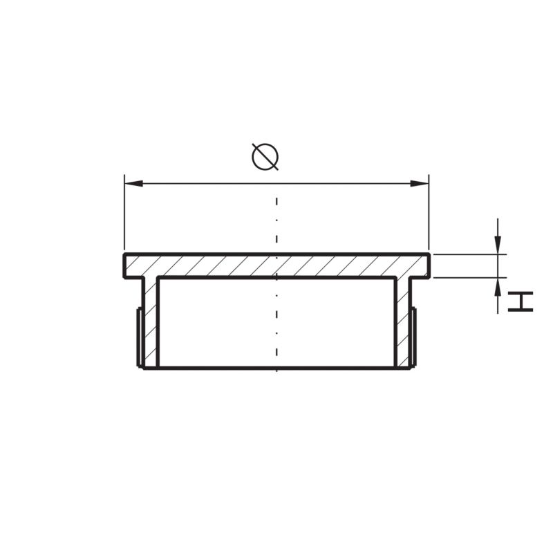 Zaślepka płaska AVIS dla rury poręczy balustrady fi42,4 x 2,0 mm, AISI 304, szlifowana, 1szt.