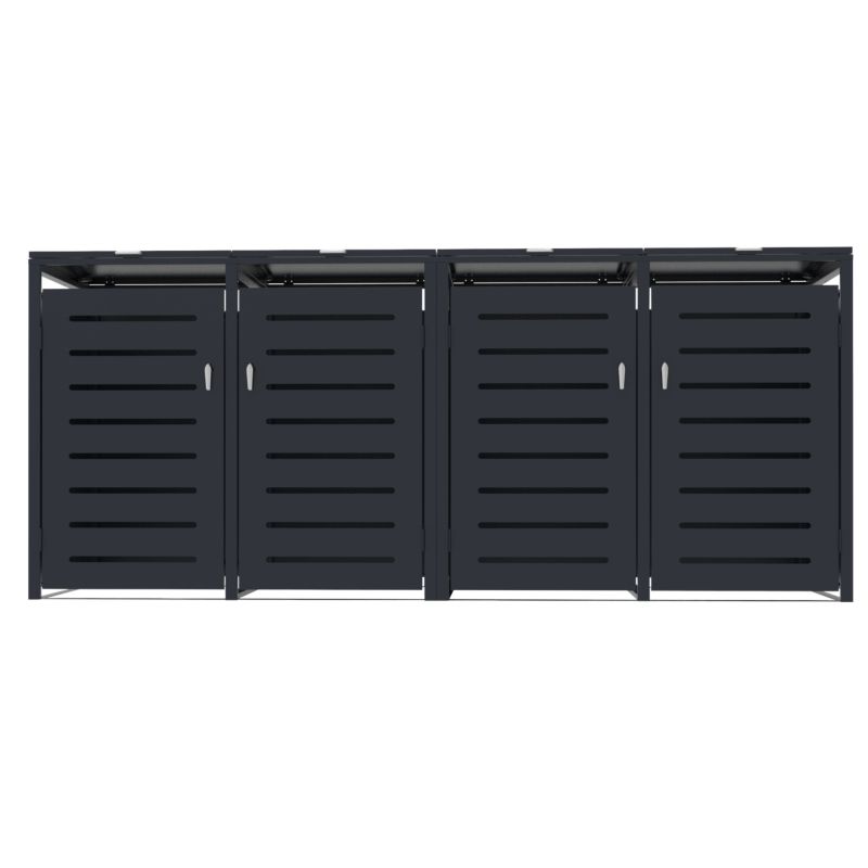 Zabudowa do kosza na śmieci, Sillar, na 4 kosze, 4 x 240L, osłona, stal ocynkowana, antracyt, 4 szt.