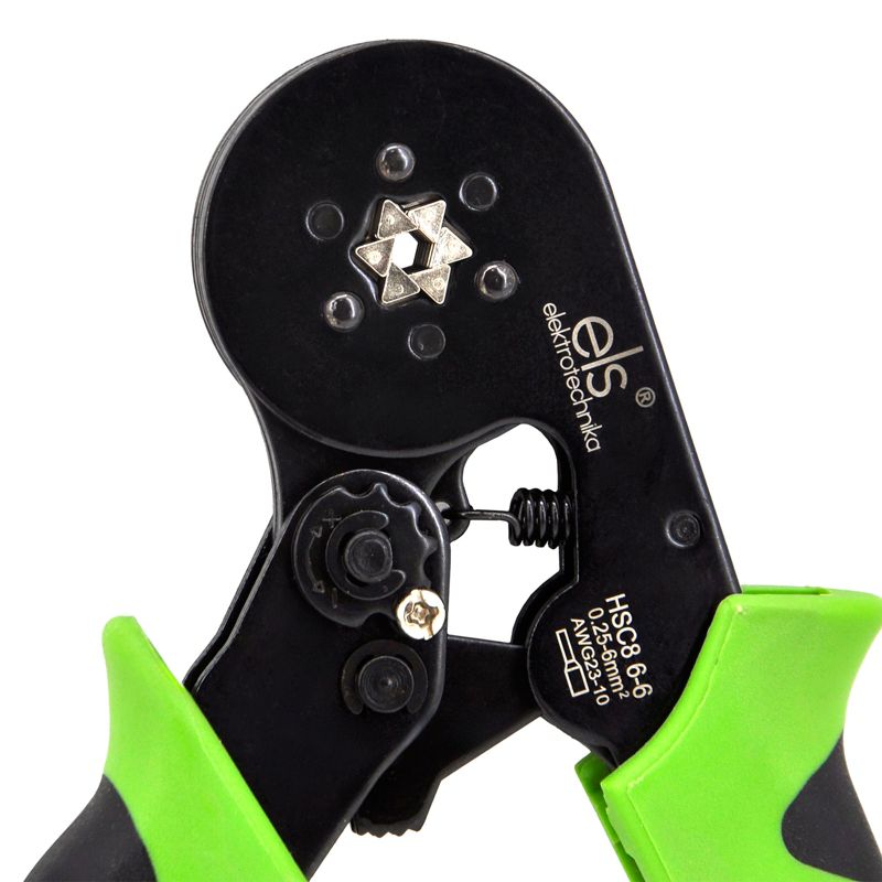 Zaciskarka ELS Elektrotechnika ENA.42835, praska automatyczna do tulejek kablowych 0,25-6 mm2, zacisk HEX, 1 szt.