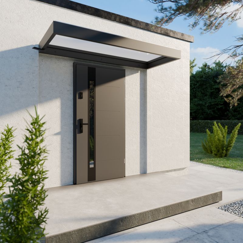 Zadaszenie Lumia Vario plexi daszek nad drzwi z aluminiową ramą RAL 7016 2100 x 900 mm