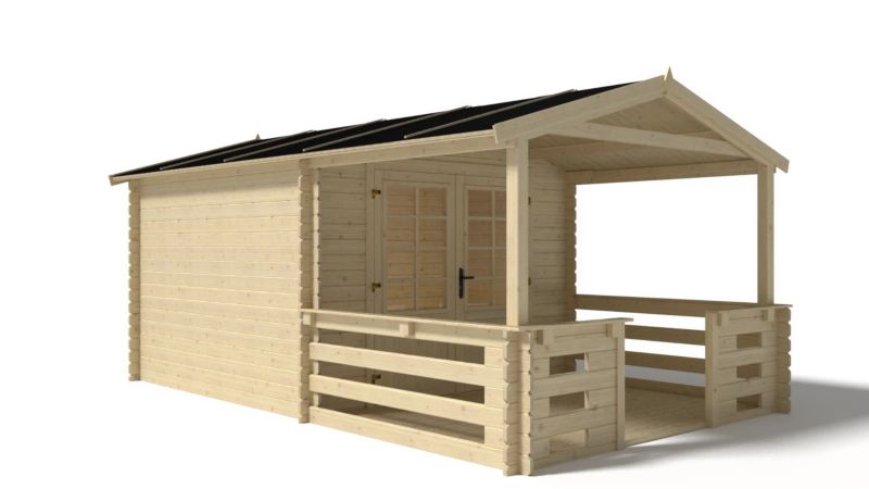 Zadaszenie werandy tarasu domku ALTANKA - 3x3 m, drewniane, 1szt.