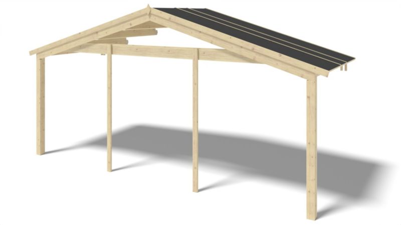 Zadaszenie werandy tarasu domku ALTANKA - 6x2 m, drewniane, 1szt.