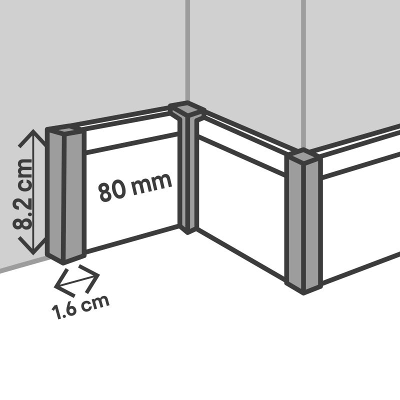 Zakończenie do listwy MDF 16 x 16 x 82 mm decor 170