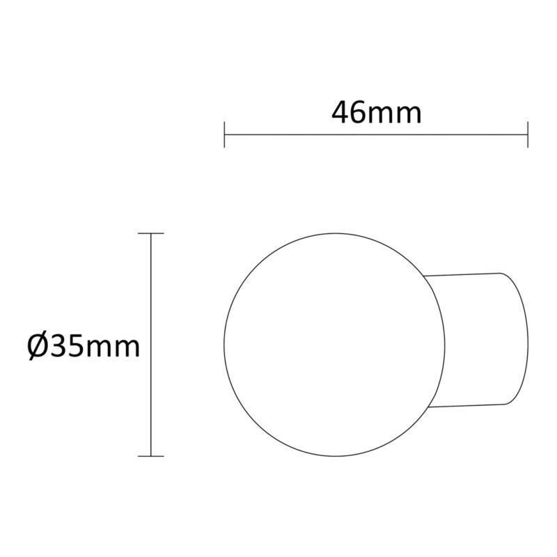 Zakończenie GoodHome Athens 16 mm kula basic
