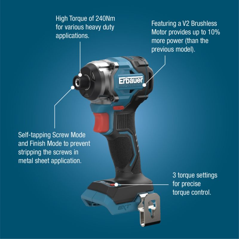 Zakrętarka udarowa Erbauer G2 240 Nm 18 V bez akumulatora