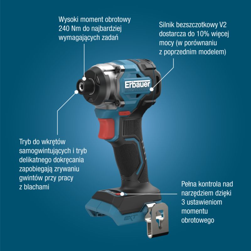 Zakrętarka udarowa Erbauer G2 240 Nm 18 V bez akumulatora