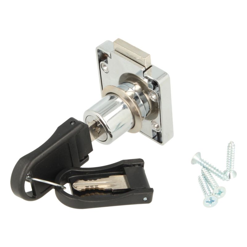 Zamek meblowy kwadratowy Wolf Hakner fi19x22mm system Master Key prawy - 1 szt.