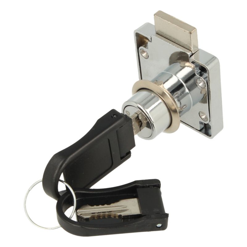 Zamek meblowy kwadratowy Wolf Hakner fi19x22mm system Master Key szufladowy - 1 szt.