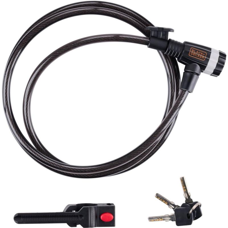 Zapięcie Black+Decker  rowerowe linka na zamek 10 x 1800mm z uchwytem 1szt.