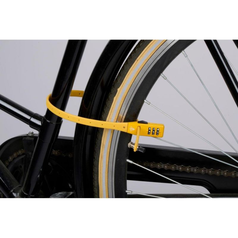 Zapięcie Dunlop rowerowe pasek na szyfr żółty  1szt.