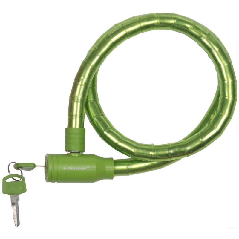 Zapięcie Dunlop  rowerowe spiralne na klucz  18mm x 80cm zielone  1szt.