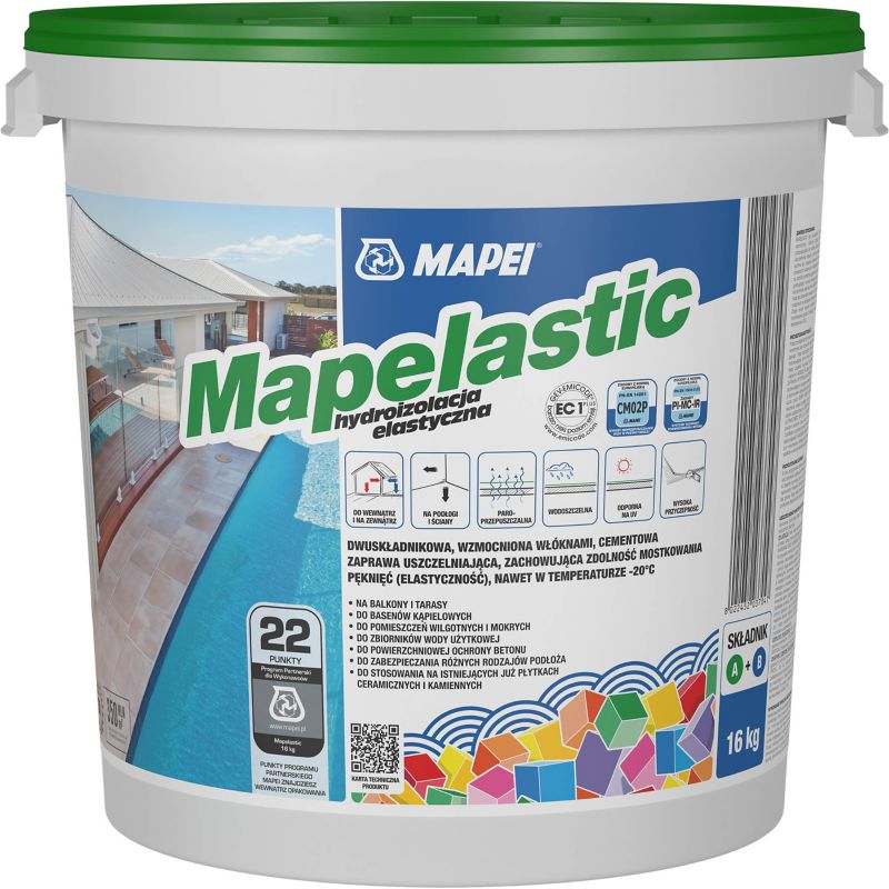 Zaprawa przeciwwodna Mapei Mapelastic 16 kg