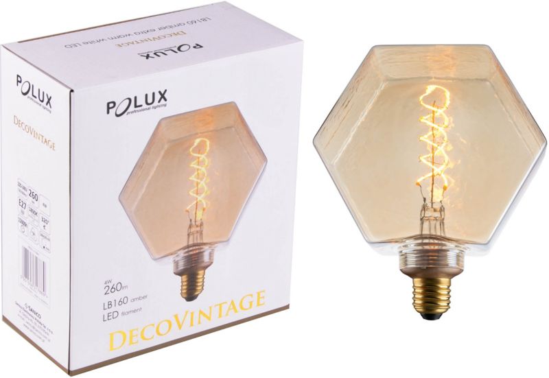 Żarówka LED dekoracyjna LB160 E27 260 lm amber